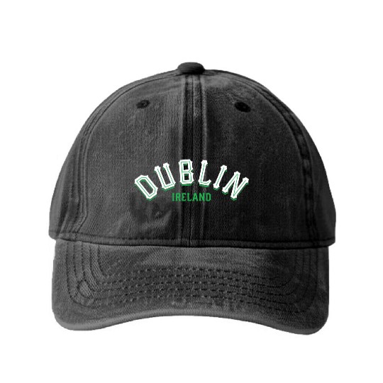 Dublin Ireland Vintage Irish Capital Washed Denim Baseball Caps