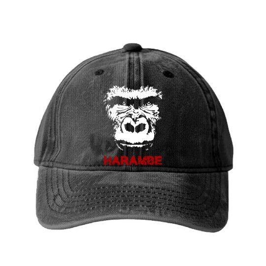 Harambe Washed Denim Baseball Caps