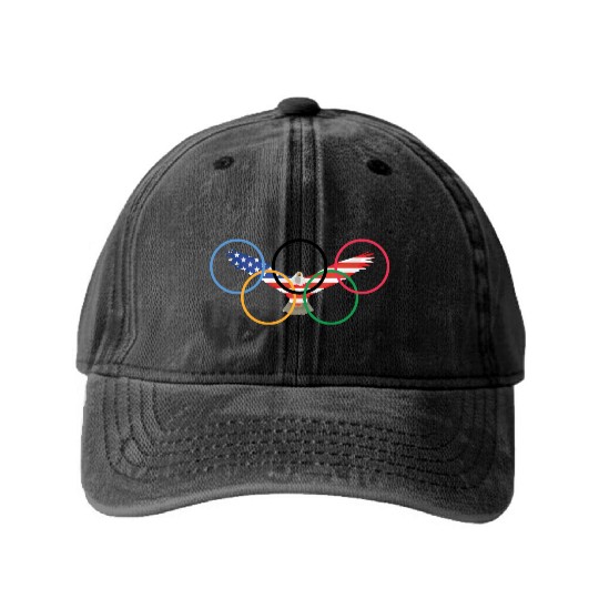 usa olympics Washed Denim Baseball Caps