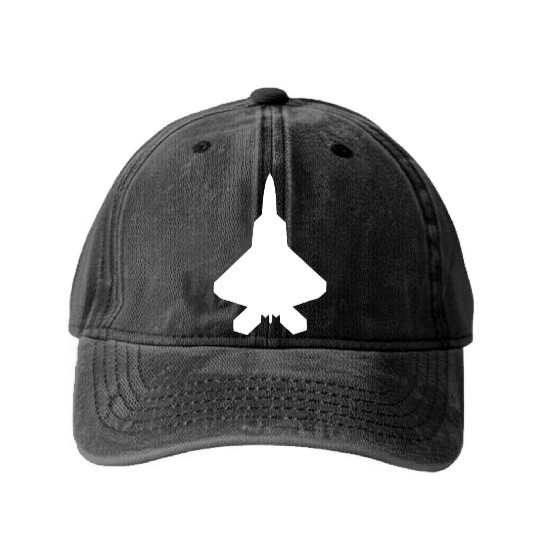 F 22 Raptor Fighter Jet Washed Denim Baseball Caps