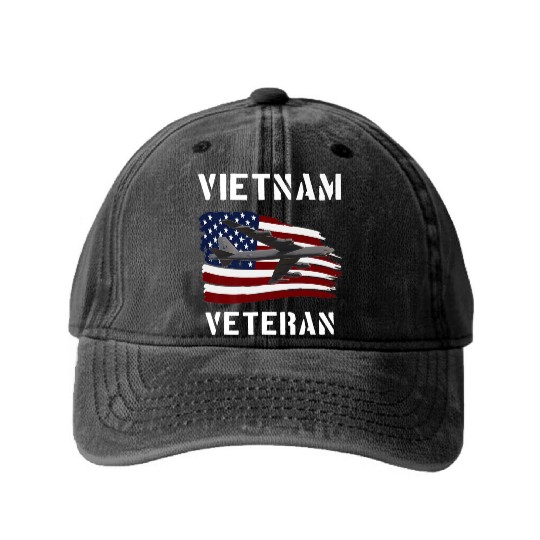 Vietnam Veteran B52 Stratofortress Bomber Plane Us Washed Denim Baseball Caps