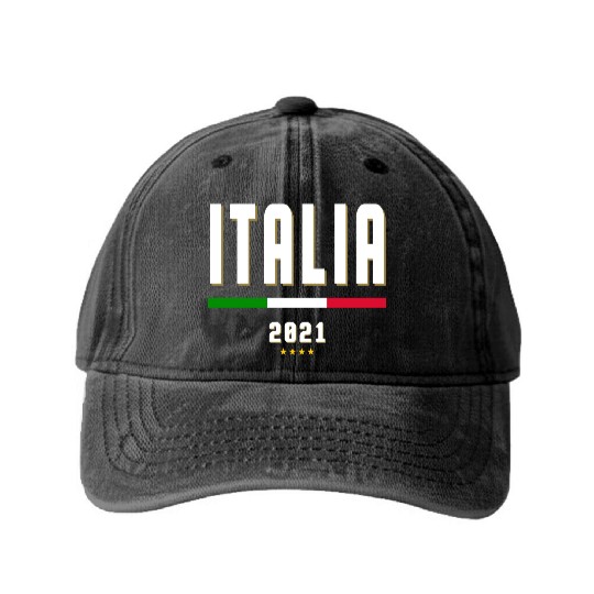 italia Soccer Jersey 2021 - italian Football Washed Denim Baseball Caps