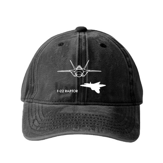 Lockheed Martin F-22 Raptor Washed Denim Baseball Caps
