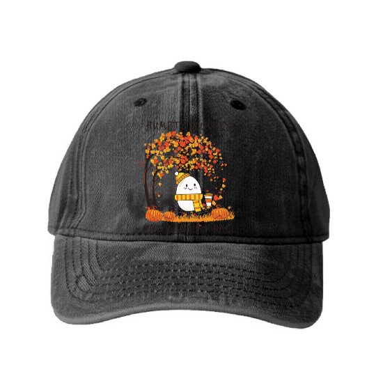 Humpty Dumpty Had A Great Fall Thanksgiving Autumn Washed Denim Baseball Caps