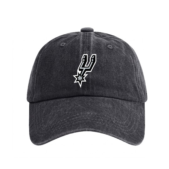 San Antonio Spurs logo Washed Denim Baseball Caps