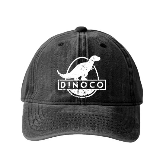 Dinoco White Distressed Washed Denim Baseball Caps