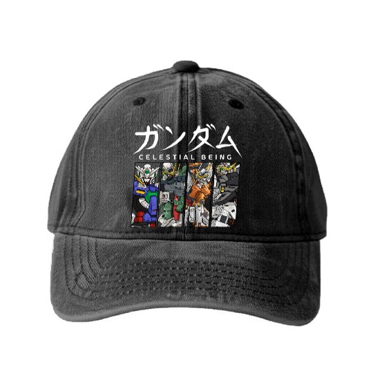GUNDAM 00 Celestial Being Washed Denim Baseball Caps