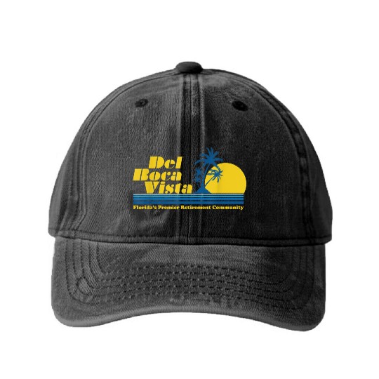 Del Boca Vista Retirement Community Funny No 2376 Washed Denim Baseball Caps