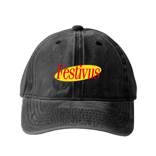 Festivus Washed Denim Baseball Caps