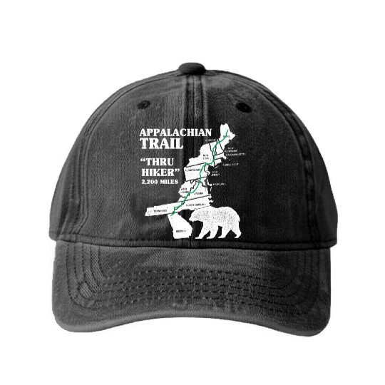 Thruh Hiker, Appalachian Trail - US Trail Washed Denim Baseball Caps