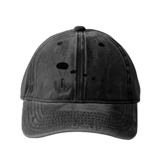 Parachute Bullet Paratrooper Airborne Army Washed Denim Baseball Caps
