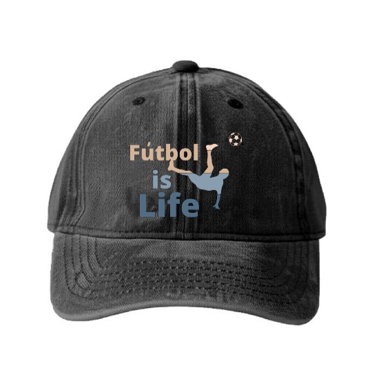 Football is life Washed Denim Baseball Caps