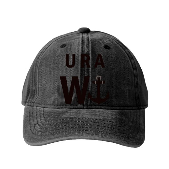 U R A W anchor! Washed Denim Baseball Caps