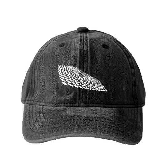 Geometric Points On A Curved Horizon Surface Washed Denim Baseball Caps