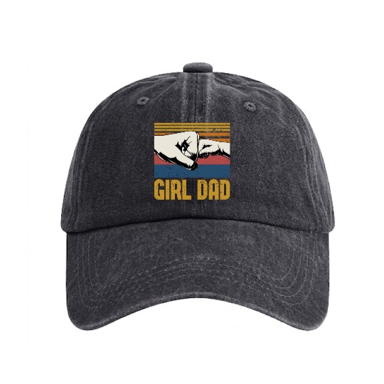 Girl Dad | Father's Day Gift | Dad Gift Washed Denim Baseball Caps
