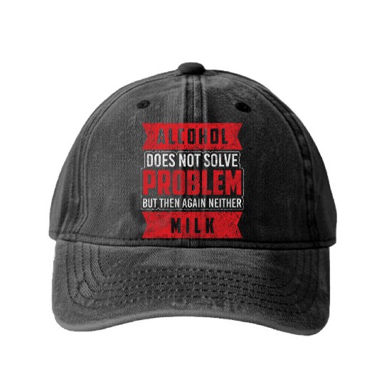 Alcohol Drunk Vodka Bachelor Washed Denim Baseball Caps