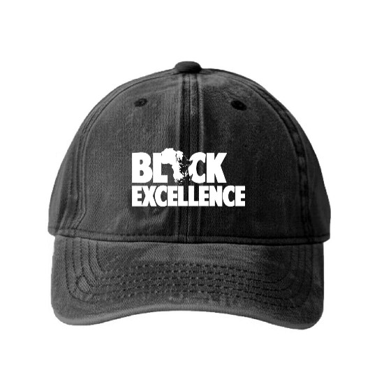 BLACK EXCELLENCE Washed Denim Baseball Caps