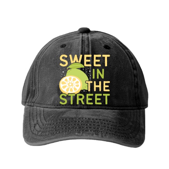 Lemon Juice Sweet In The Street Lemonade Stand Washed Denim Baseball Caps