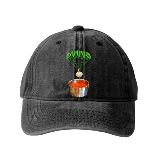 Italian Garlic Basil Tomato Sauce Washed Denim Baseball Caps