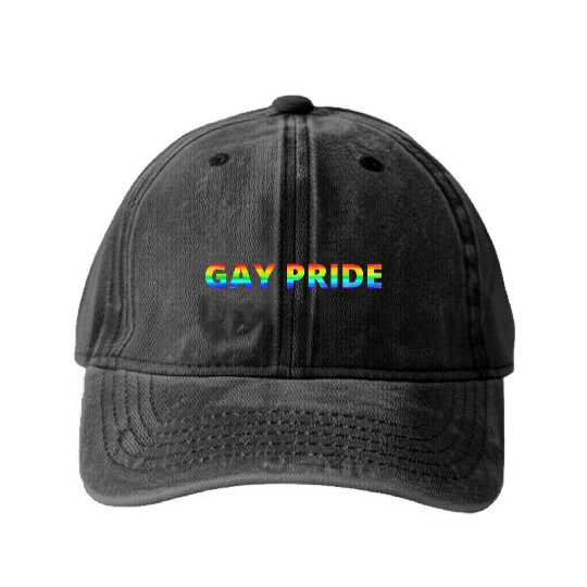 Gay Pride Washed Denim Baseball Caps