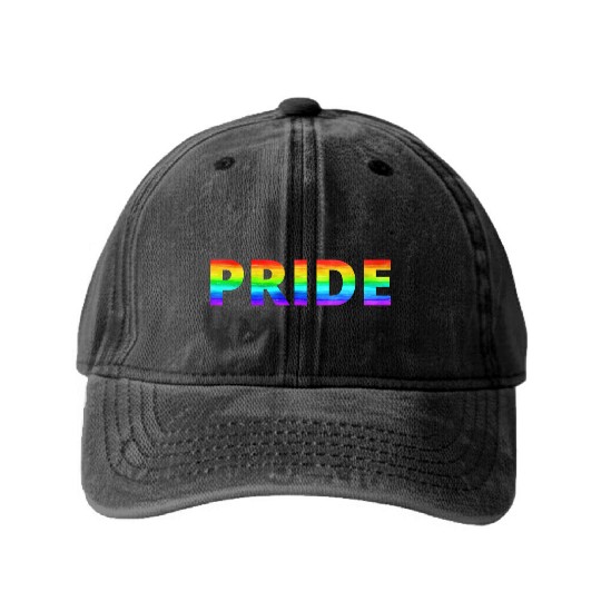 Gay Pride Washed Denim Baseball Caps