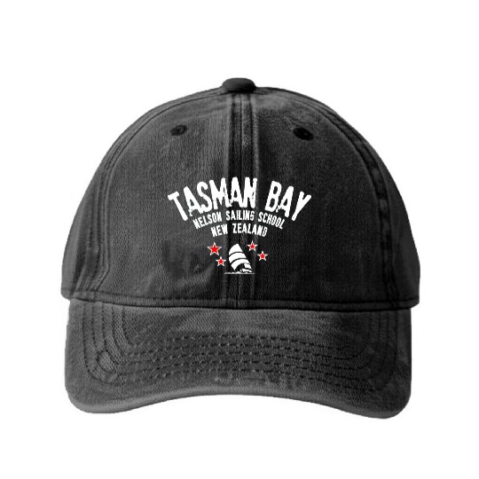 Tasman Bay Nelson sailing school Washed Denim Baseball Caps