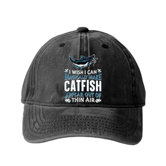 Freshwater Catfish Fishing Washed Denim Baseball Caps