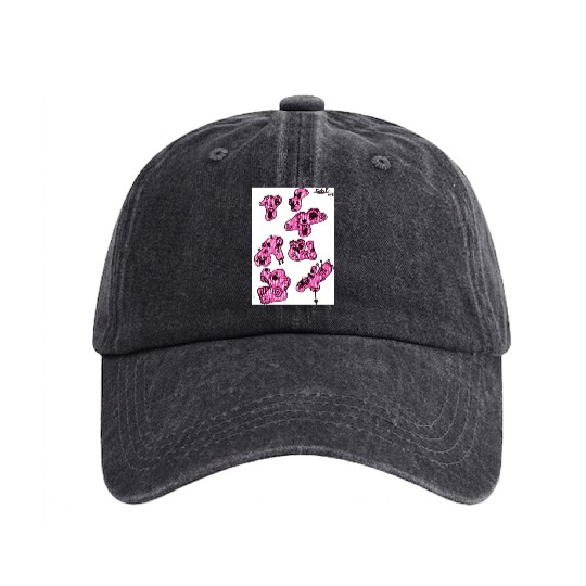 pink zombies Washed Denim Baseball Caps