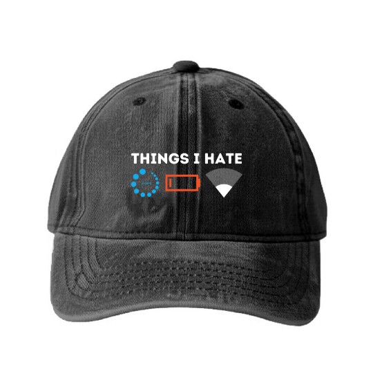 Things I Hate Gamer Computer Science Programmer & Washed Denim Baseball Caps