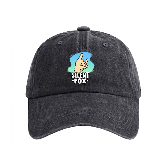 Teacher Silent Fox For Quiet Student In Class Washed Denim Baseball Caps