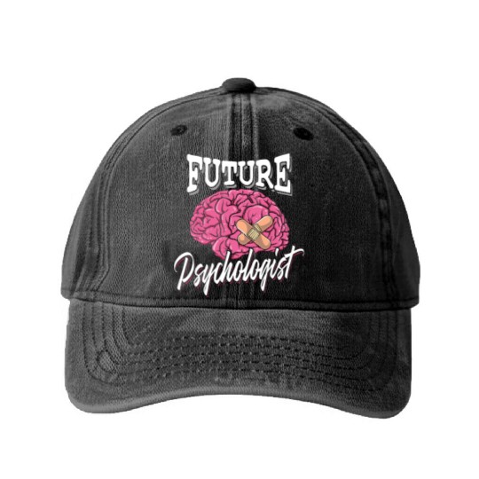 Future psychologist - therapy psychology brain Washed Denim Baseball Caps