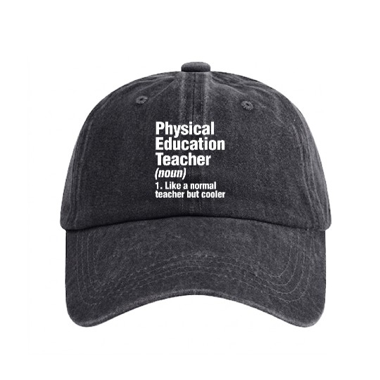 Physical Education Teacher Cooler PE Gym Coach Washed Denim Baseball Caps