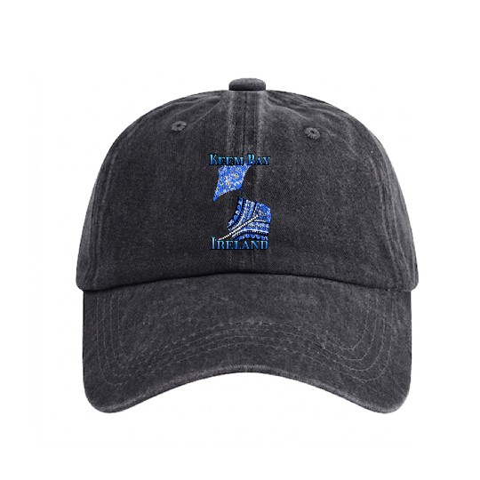 Keem Bay Vacation Tribal Stingrays Washed Denim Baseball Caps