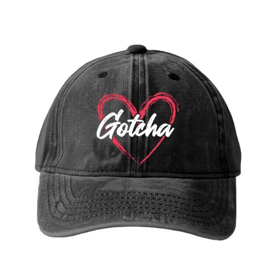 Gotcha Heart Adoption Washed Denim Baseball Caps