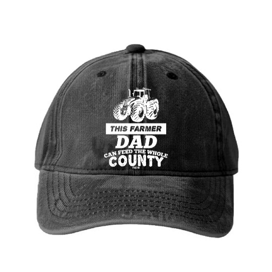 Farmer Dad Agriculture Father's Day Washed Denim Baseball Caps