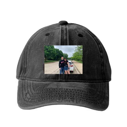 Emily and her boyfriend Washed Denim Baseball Caps