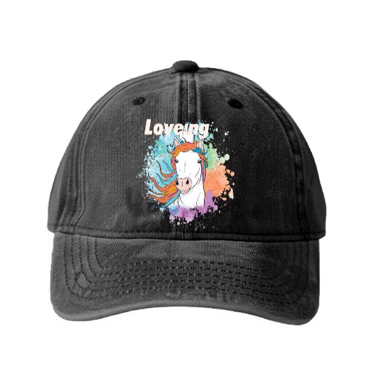 Loving unicorn Washed Denim Baseball Caps