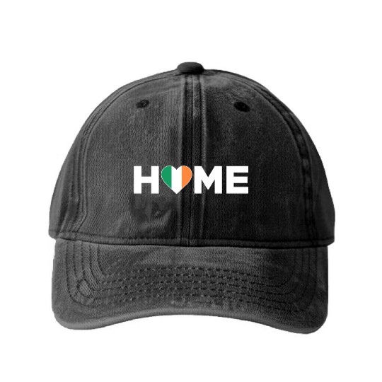 Ireland Home Country Irish Flag Ireland Heart Washed Denim Baseball Caps