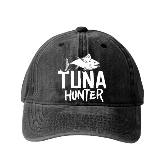 Red Tuna Fish Bluefin Fishing Salad Washed Denim Baseball Caps