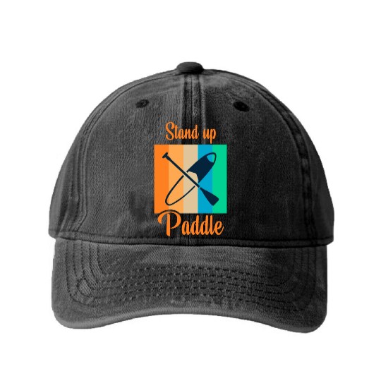 standup paddle Washed Denim Baseball Caps