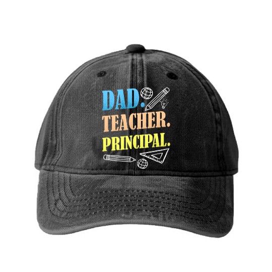 Dad Teacher Principal Homeschooling Homeschool Washed Denim Baseball Caps