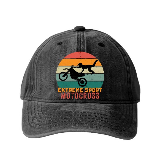 EXTREME SPORT MOTOCROSS Washed Denim Baseball Caps