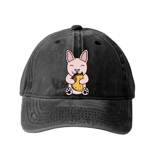 Sphynx Cat Taco Lover Washed Denim Baseball Caps