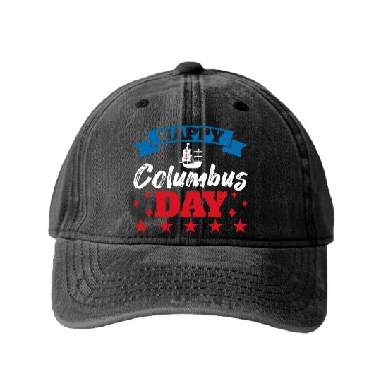 Columbus Day Italian Pride Washed Denim Baseball Caps