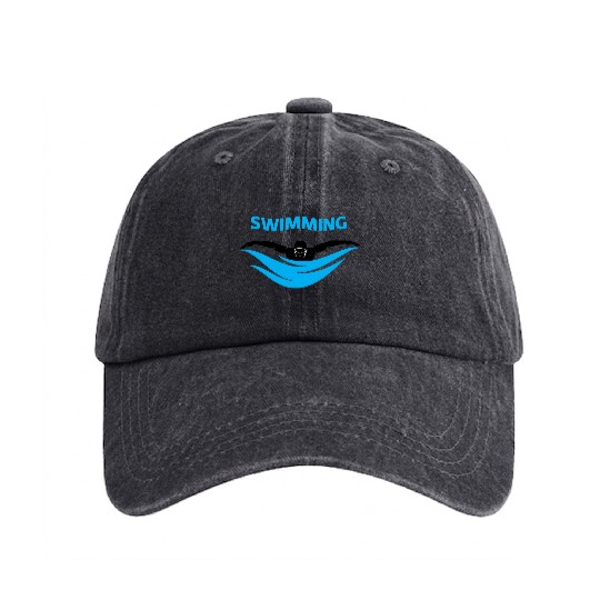 Swimming coach instructor lover gift for swimmer Washed Denim Baseball Caps