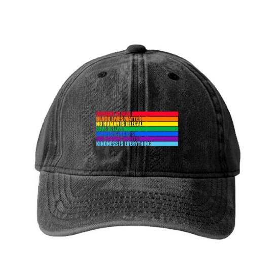 Science Is Real Black Lives Matter Love Is Love Washed Denim Baseball Caps