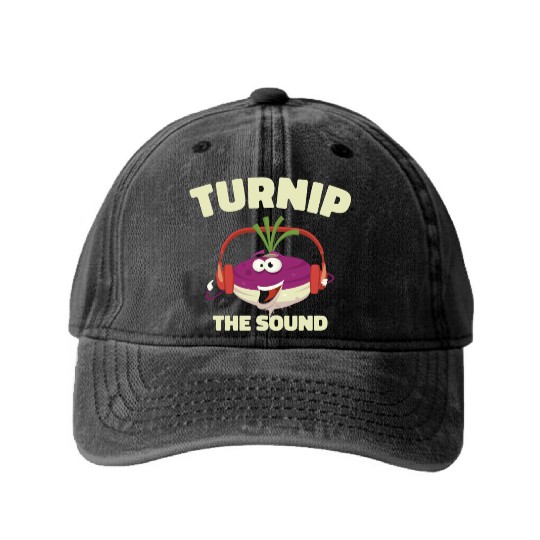 Music Turnip Party Music Lover Vegetable Washed Denim Baseball Caps