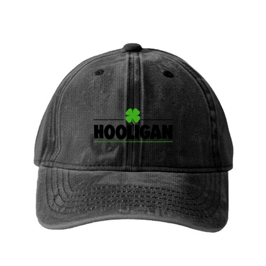 Hooligan Fun Ireland St. Patrick's Day Washed Denim Baseball Caps