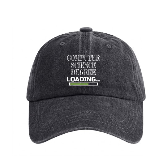 Computer Science Degree Loading CS School Major Washed Denim Baseball Caps