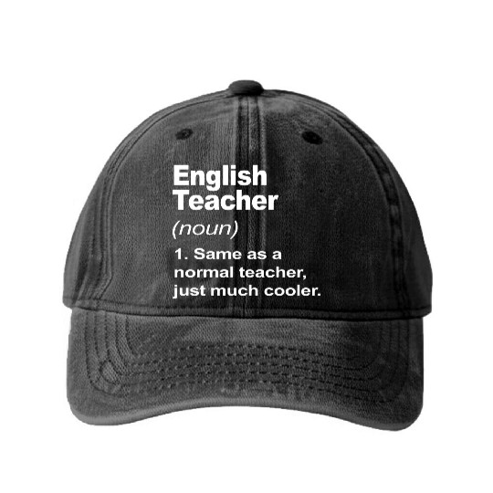 English Teacher Definition Back To School 2023 Washed Denim Baseball Caps